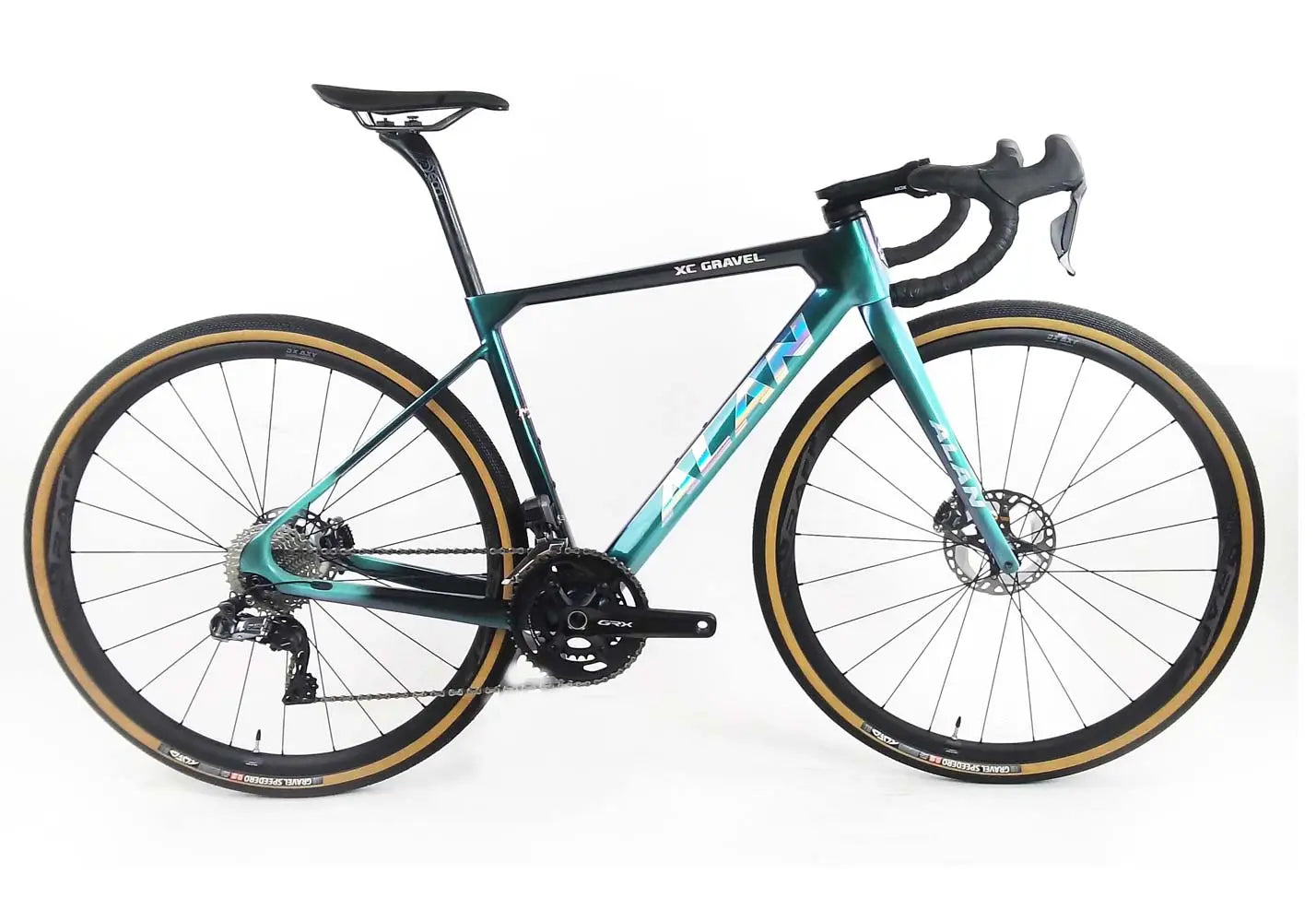 ALAN XC Gravel Carbon Frameset | XCG1 Green Purple/Turquoise